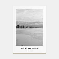 Rockaway Beach Portrait B&W Poster