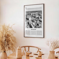 Rockford Print Black and White, Rockford Wall Art, Rockford Poster, Rockford Photo, Rockford Wall Décor, Rockford Map, Illinois, USA