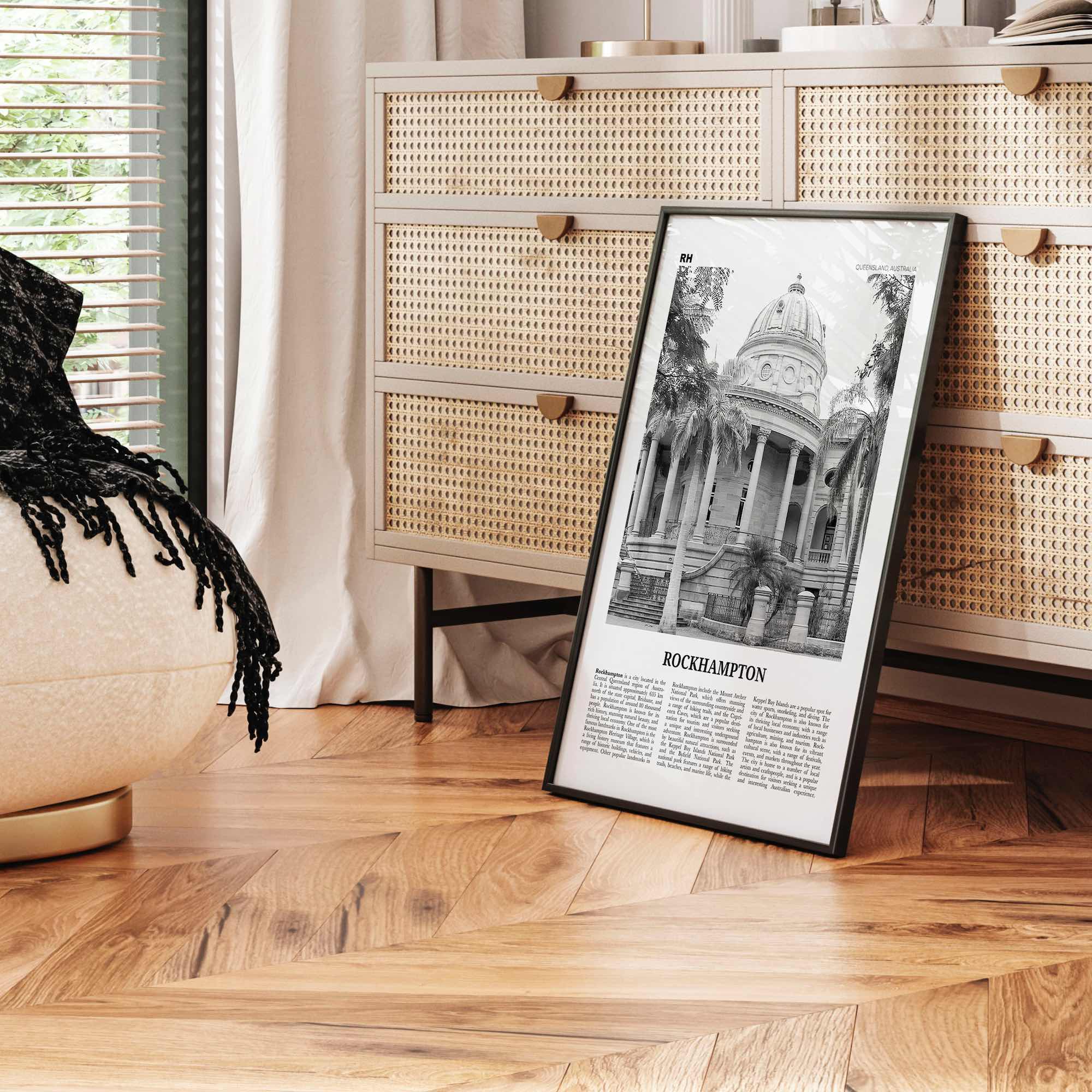 Rockhampton Print Black and White, Rockhampton Wall Art, Rockhampton Poster, Rockhampton Photo, Rockhampton Wall Décor, Rockhampton Map