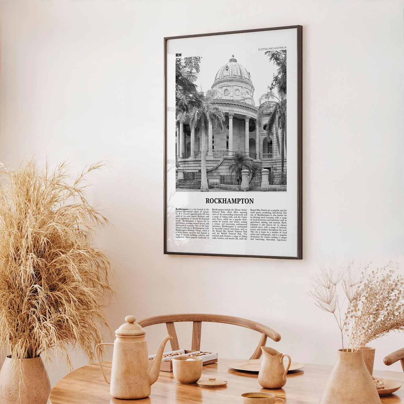 Rockhampton Print Black and White, Rockhampton Wall Art, Rockhampton Poster, Rockhampton Photo, Rockhampton Wall Décor, Rockhampton Map
