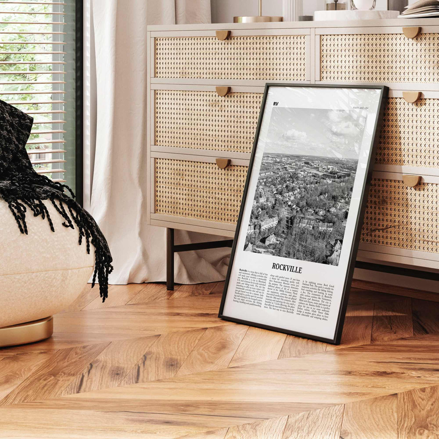 Rockville Print Black and White, Rockville Wall Art, Rockville Poster, Rockville Photo, Rockville Wall Décor, Maryland, USA, United States