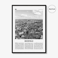 Rockville Print Black and White, Rockville Wall Art, Rockville Poster, Rockville Photo, Rockville Wall Décor, Maryland, USA, United States