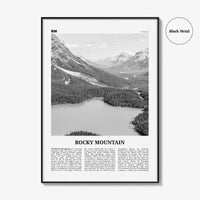 Rocky Mountain Print Black and White Canada, Rocky Mountain Wall Art, Rocky Mountain Poster, Rocky Mountain Photo, Canada