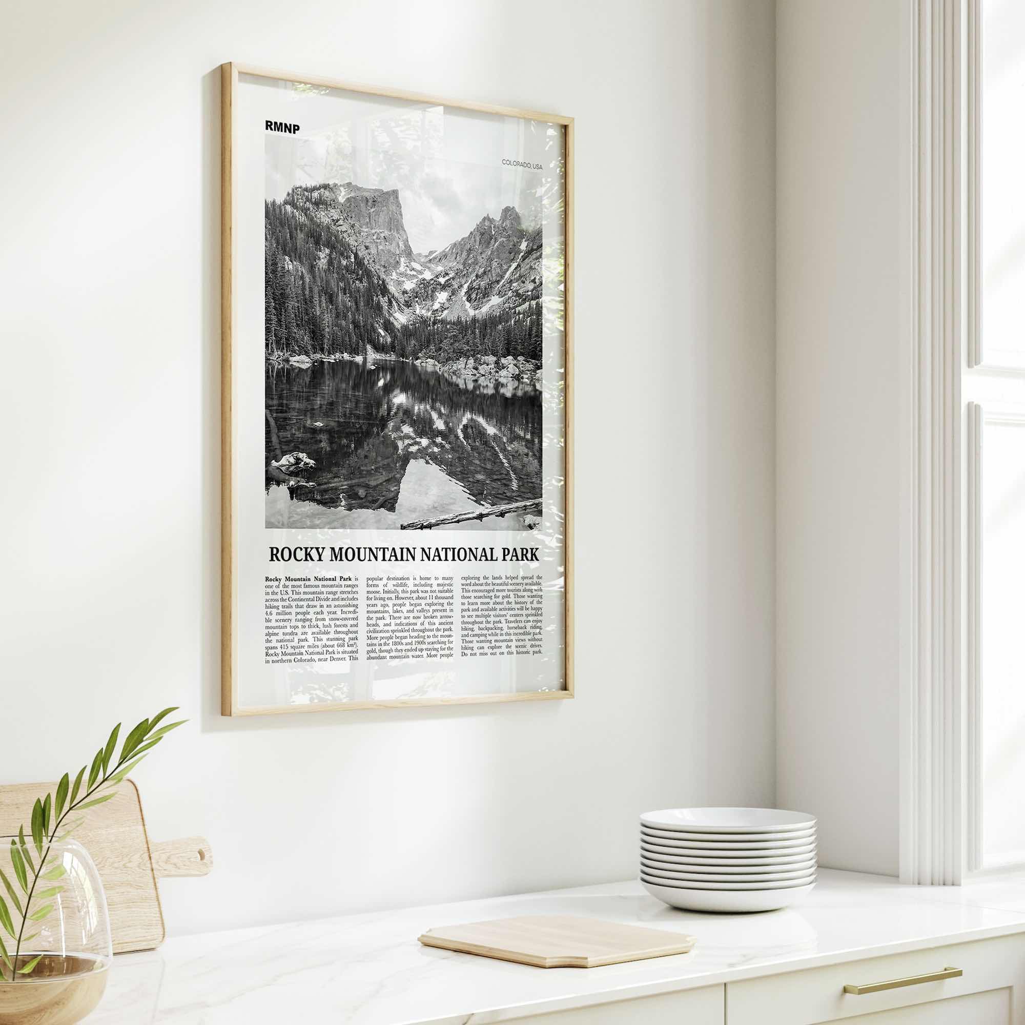 Rocky Mountain National Park Print Black and White, Rocky Mountain Wall Art, Rocky Mountain Poster, Rocky Mountain Photo, Colorado, USA