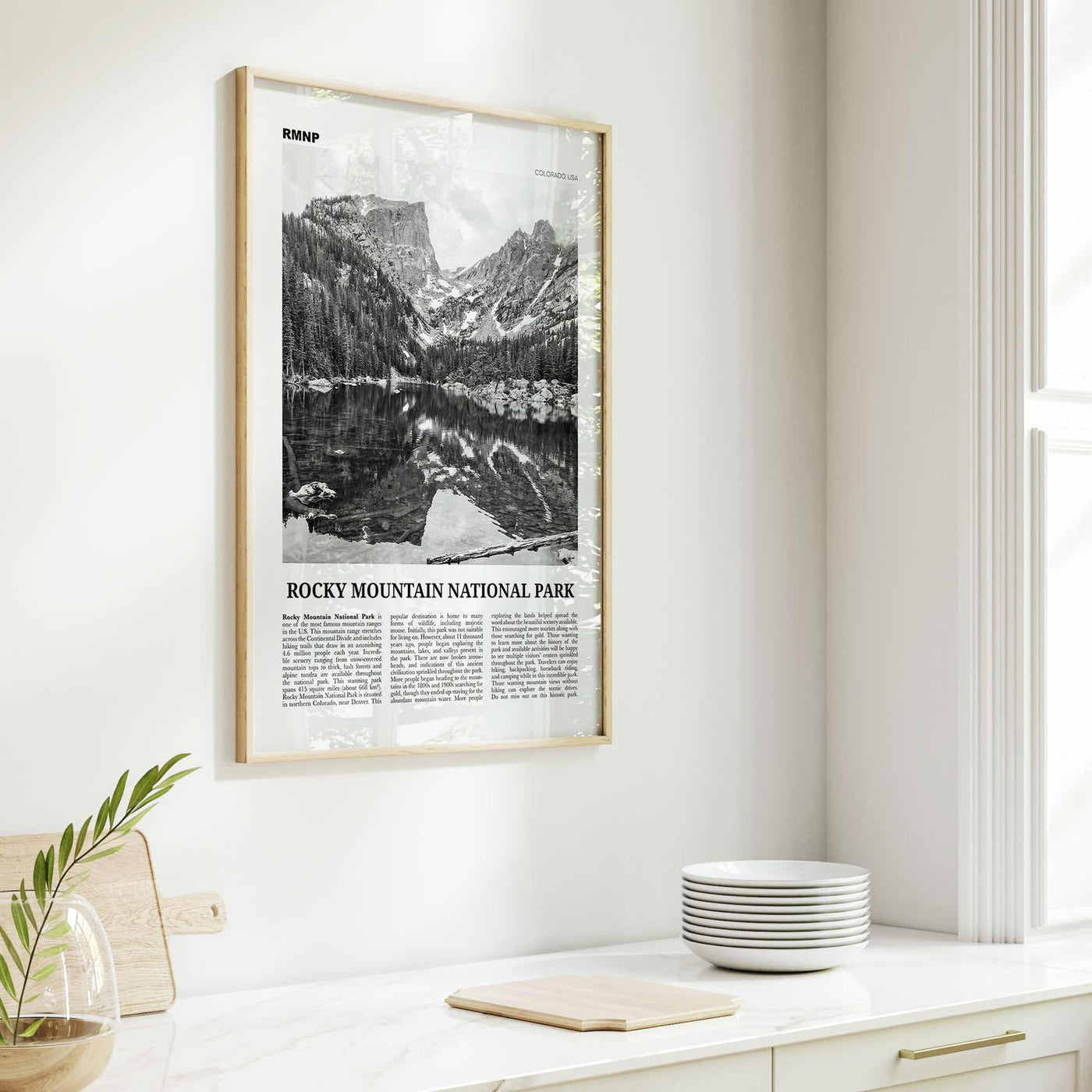 Rocky Mountain National Park Print Black and White, Rocky Mountain Wall Art, Rocky Mountain Poster, Rocky Mountain Photo, Colorado, USA