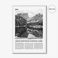 Rocky Mountain National Park Print Black and White, Rocky Mountain Wall Art, Rocky Mountain Poster, Rocky Mountain Photo, Colorado, USA
