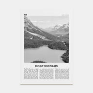 Rocky Mountain, North America Travel B&W Poster