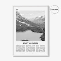 Rocky Mountain Print Black and White United States, Rocky Mountain Wall Art, Rocky Mountain Poster, Rocky Mountain Photo, United States