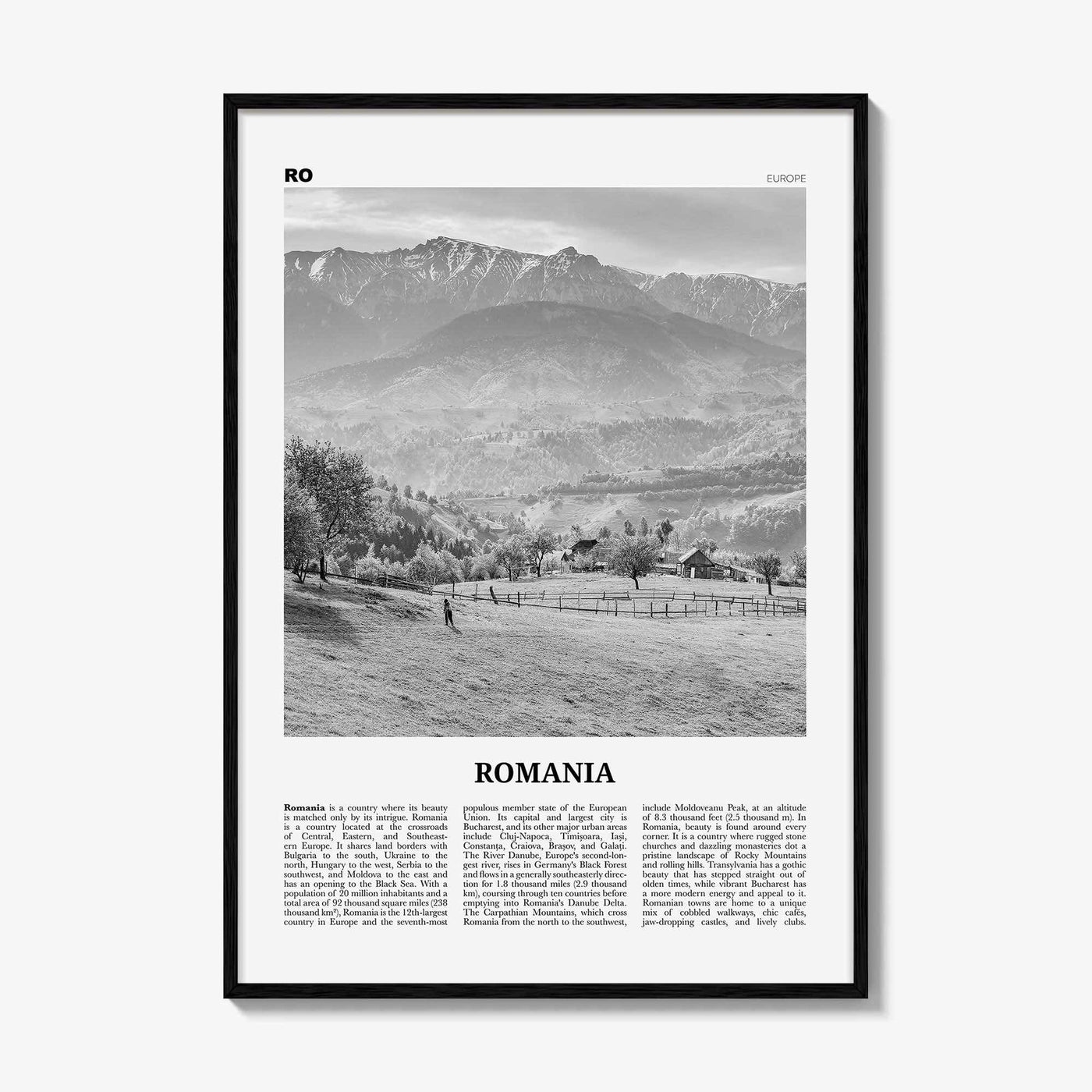 Romania Print Black and White, Romania Wall Art, Romania Poster, Romania Photo, Romania Wall Decor, România, Romainian, Bucharest, Europe