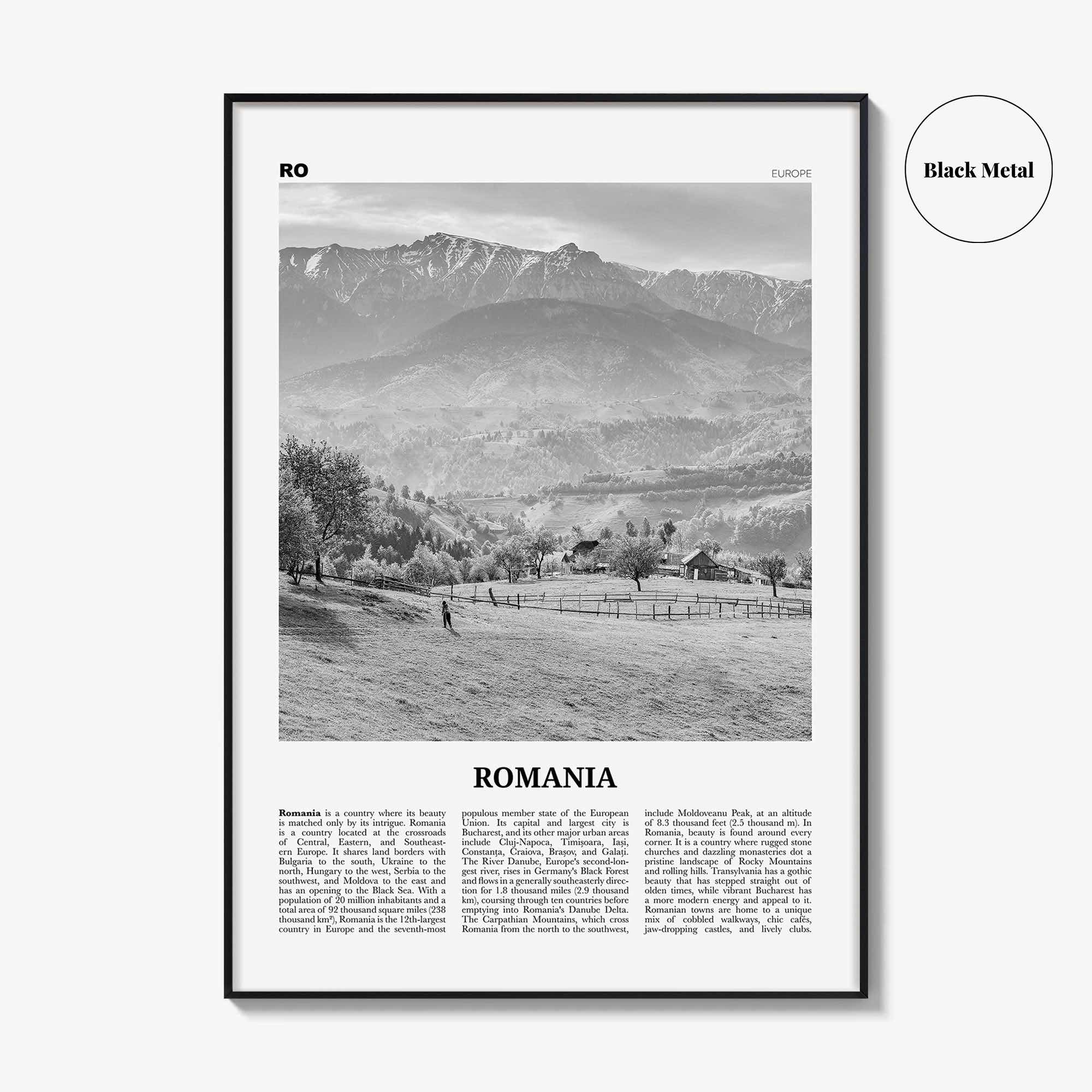 Romania Print Black and White, Romania Wall Art, Romania Poster, Romania Photo, Romania Wall Decor, România, Romainian, Bucharest, Europe