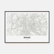 Rome Map Landscape Poster
