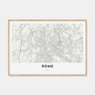 Rome Map Landscape Poster