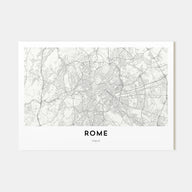 Rome Map Landscape Poster