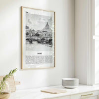Rome Print Black and White No 1, Rome Wall Art, Rome Poster, Rome Photo, Rome Wall Decor, Ponte S Angelo, Italy, Roma, Italia, Lazio