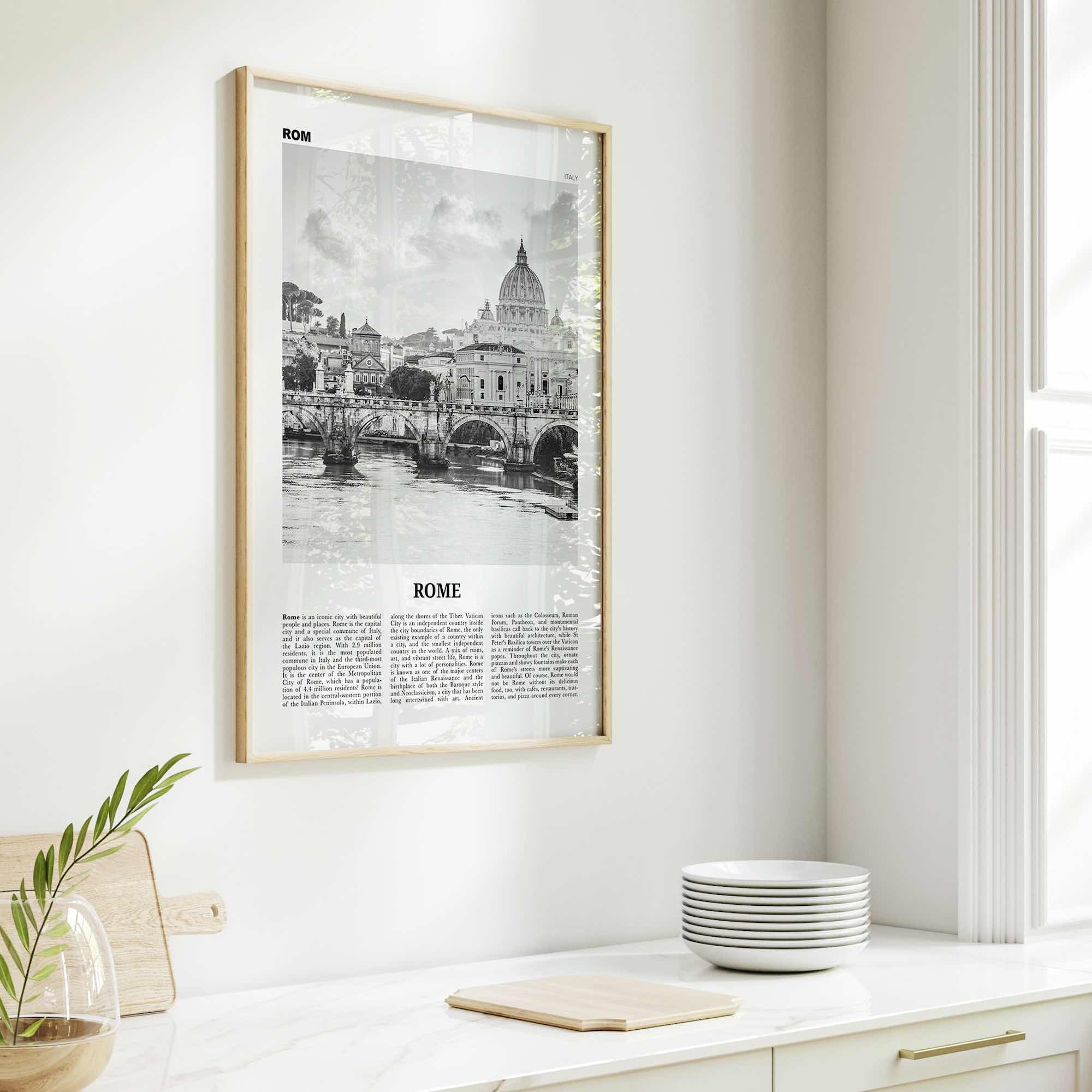 Rome Print Black and White No 1, Rome Wall Art, Rome Poster, Rome Photo, Rome Wall Decor, Ponte S Angelo, Italy, Roma, Italia, Lazio