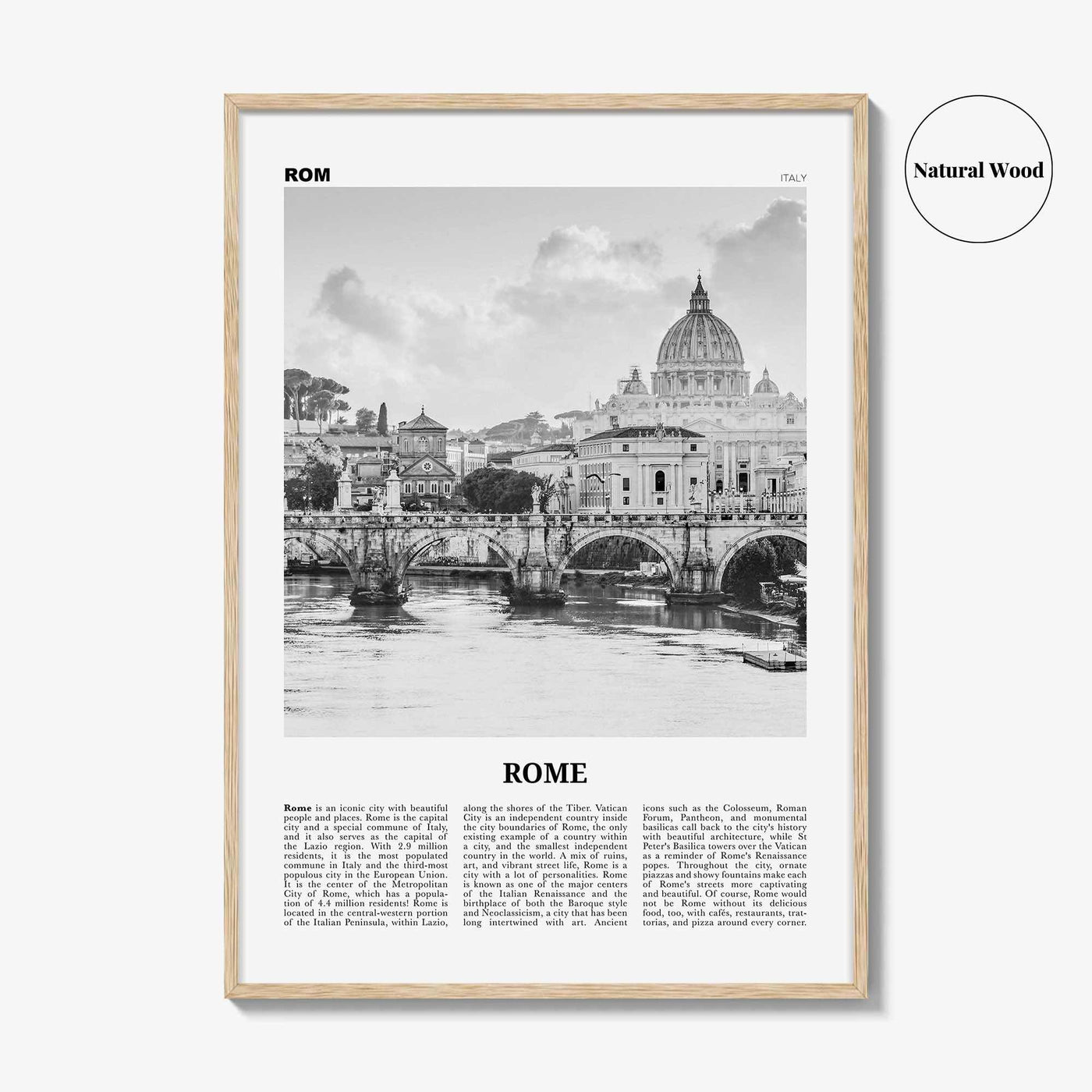 Rome Print Black and White No 1, Rome Wall Art, Rome Poster, Rome Photo, Rome Wall Decor, Ponte S Angelo, Italy, Roma, Italia, Lazio