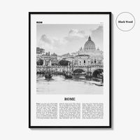 Rome Print Black and White No 1, Rome Wall Art, Rome Poster, Rome Photo, Rome Wall Decor, Ponte S Angelo, Italy, Roma, Italia, Lazio