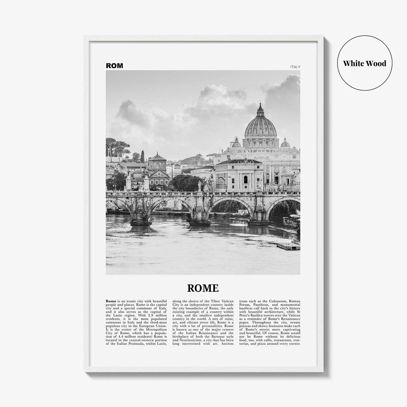 Rome Print Black and White No 1, Rome Wall Art, Rome Poster, Rome Photo, Rome Wall Decor, Ponte S Angelo, Italy, Roma, Italia, Lazio