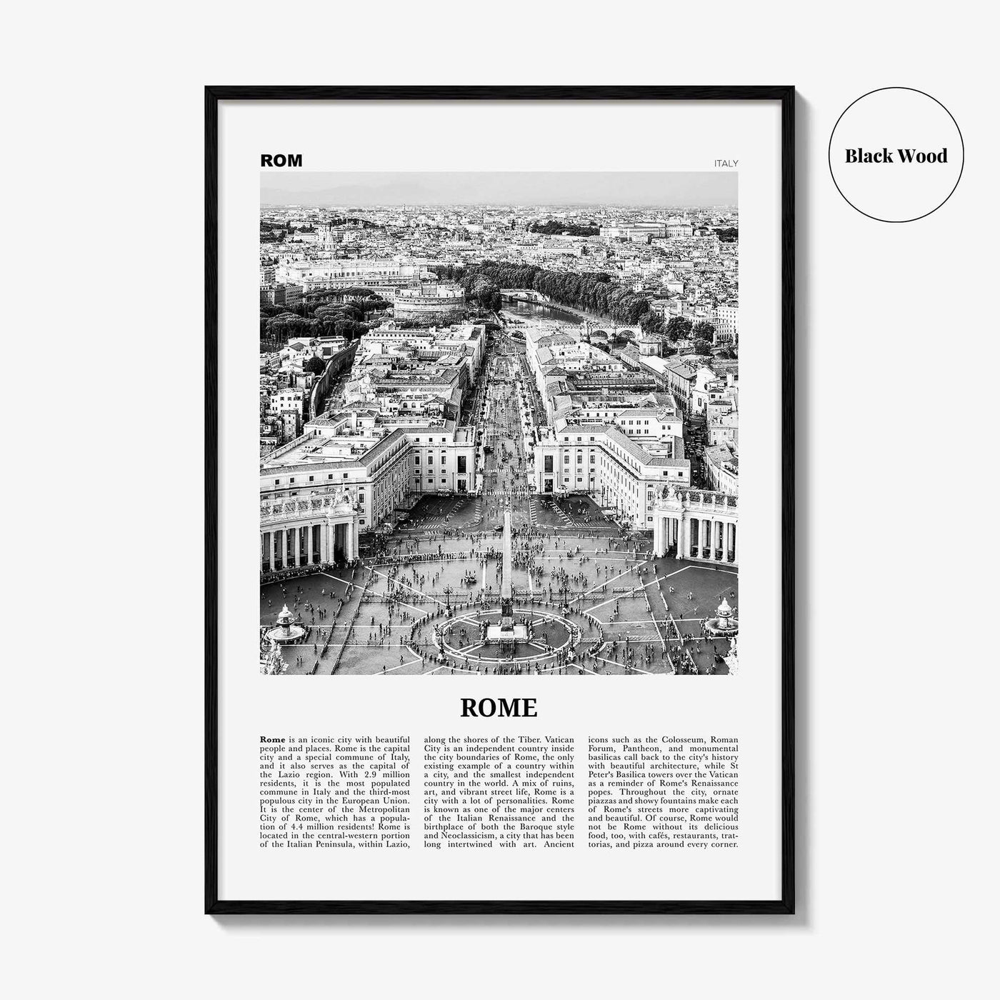 Rome Print Black and White No 3, Rome Wall Art, Rome Poster, Rome Photo, Rome Wall Decor, Italy, Roma, Italia, Lazio, Europe