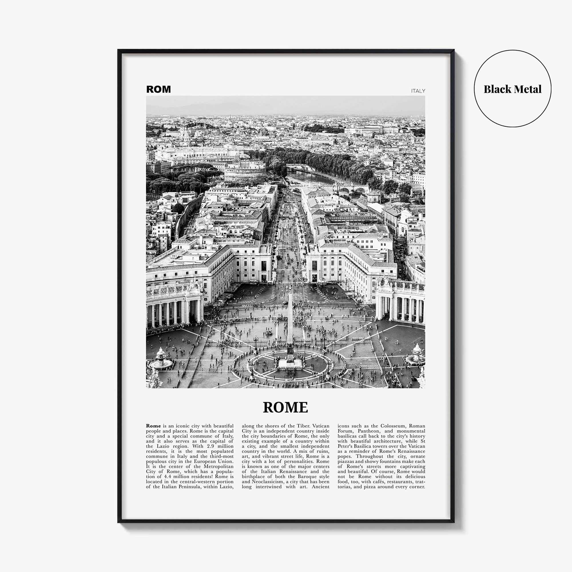 Rome Print Black and White No 3, Rome Wall Art, Rome Poster, Rome Photo, Rome Wall Decor, Italy, Roma, Italia, Lazio, Europe