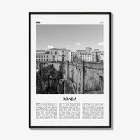 Ronda Print Black and White, Ronda Wall Art, Ronda Poster, Ronda Photo, Ronda Wall Décor, Ronda Map, Spain