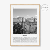 Ronda Print Black and White, Ronda Wall Art, Ronda Poster, Ronda Photo, Ronda Wall Décor, Ronda Map, Spain