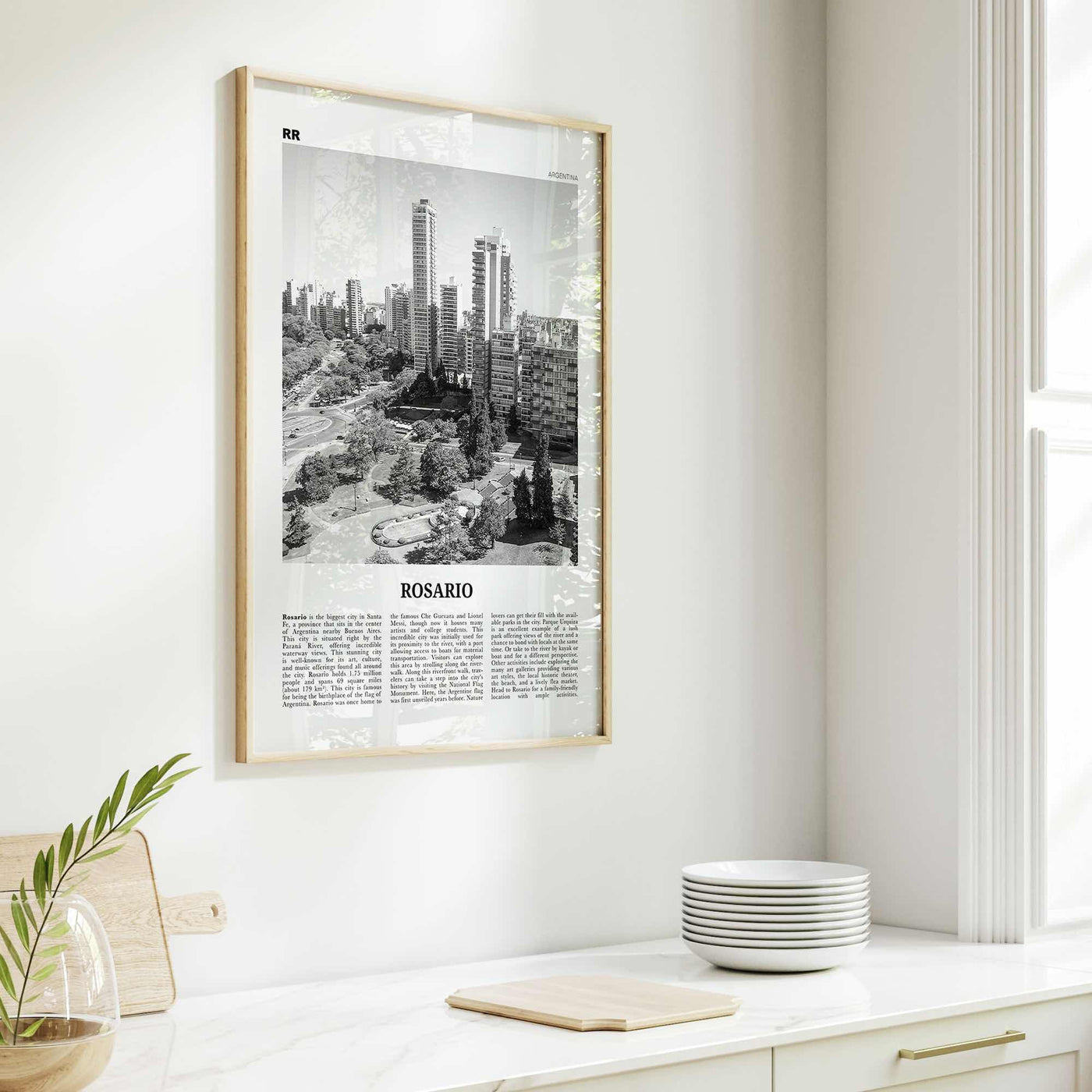 Rosario Print Black and White No 1, Rosario Wall Art, Rosario Poster, Rosario Photo, Rosario Wall Décor, Rosario Map, Argentina