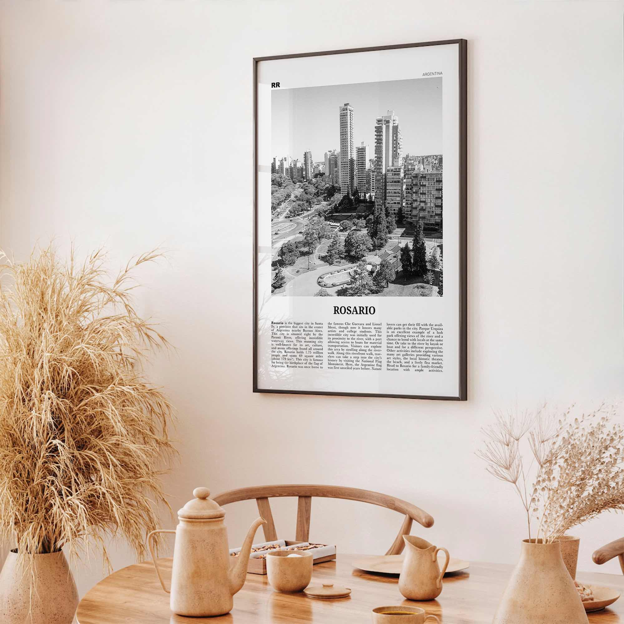 Rosario Print Black and White No 1, Rosario Wall Art, Rosario Poster, Rosario Photo, Rosario Wall Décor, Rosario Map, Argentina