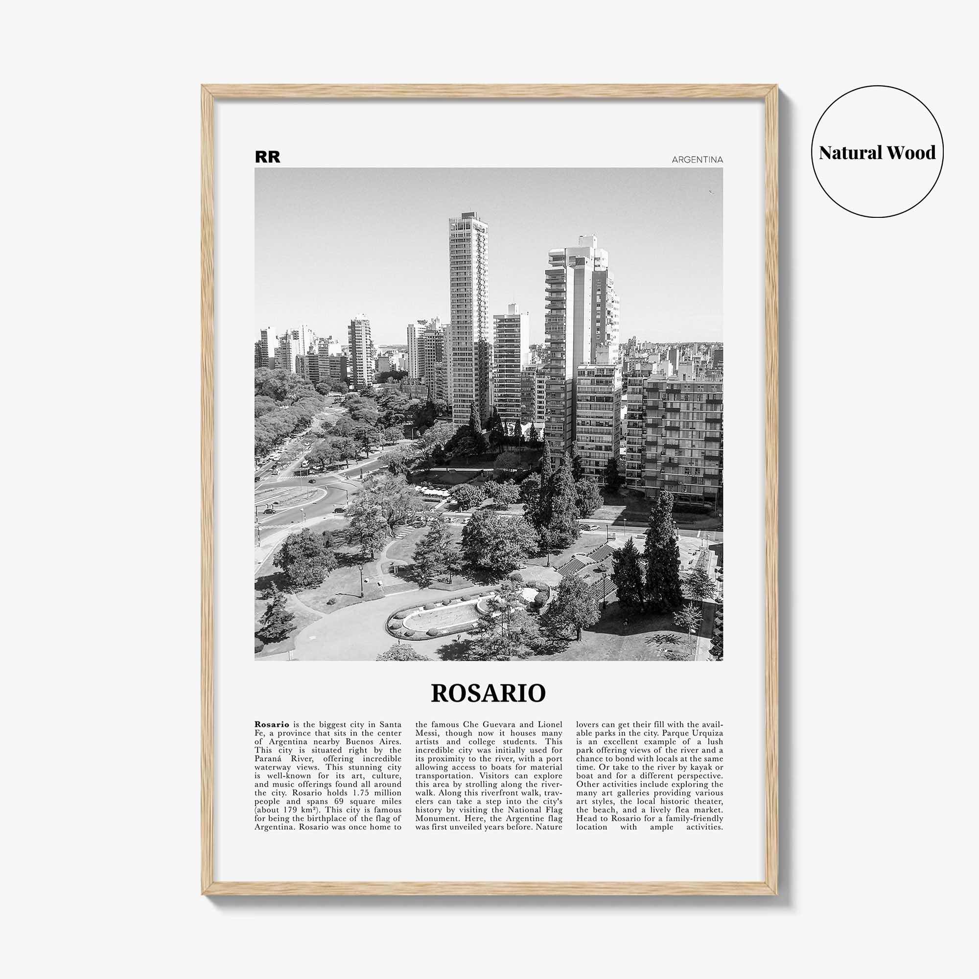 Rosario Print Black and White No 1, Rosario Wall Art, Rosario Poster, Rosario Photo, Rosario Wall Décor, Rosario Map, Argentina