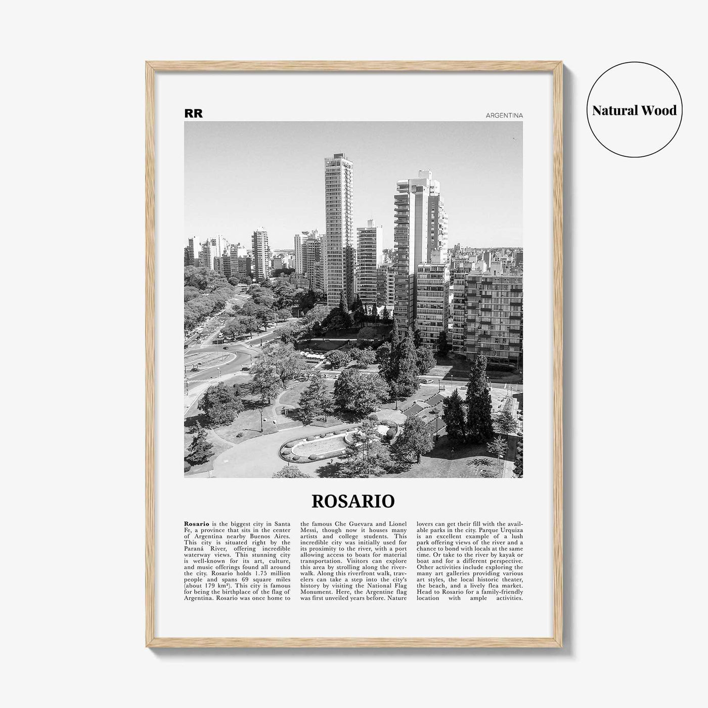 Rosario Print Black and White No 1, Rosario Wall Art, Rosario Poster, Rosario Photo, Rosario Wall Décor, Rosario Map, Argentina