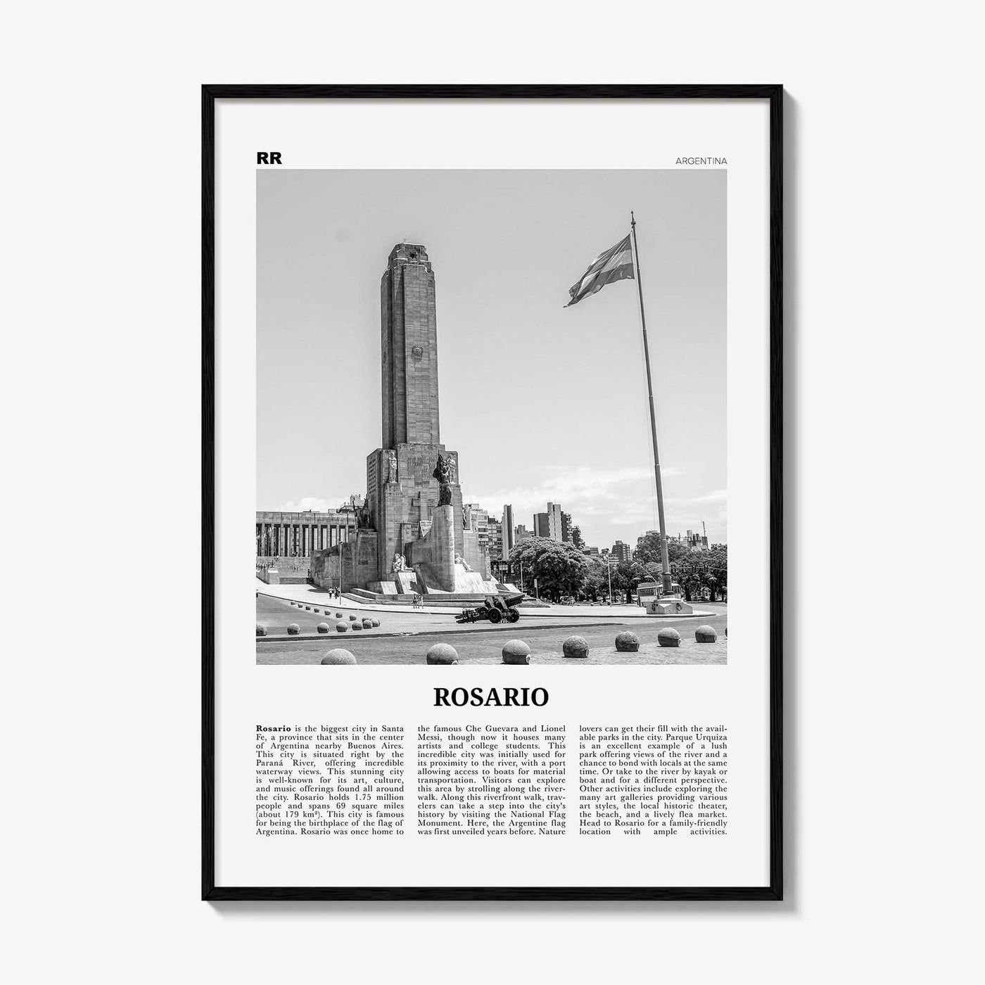 Rosario Print Black and White No 2, Rosario Wall Art, Rosario Poster, Rosario Photo, Rosario Wall Décor, Rosario Map, Argentina