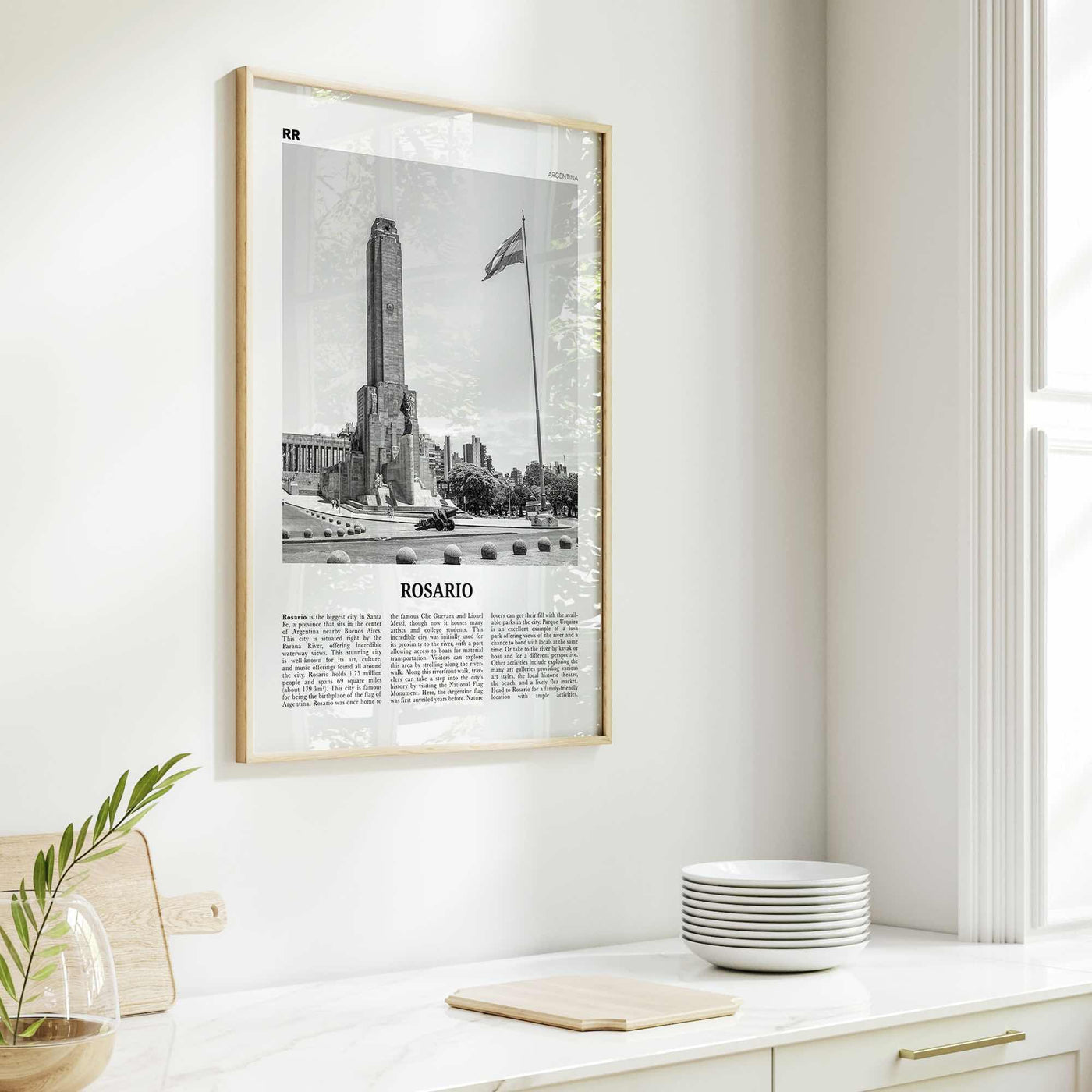 Rosario Print Black and White No 2, Rosario Wall Art, Rosario Poster, Rosario Photo, Rosario Wall Décor, Rosario Map, Argentina