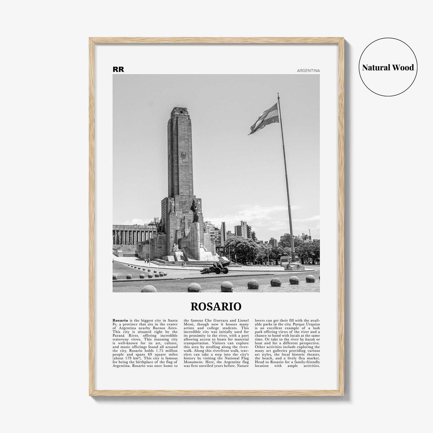 Rosario Print Black and White No 2, Rosario Wall Art, Rosario Poster, Rosario Photo, Rosario Wall Décor, Rosario Map, Argentina