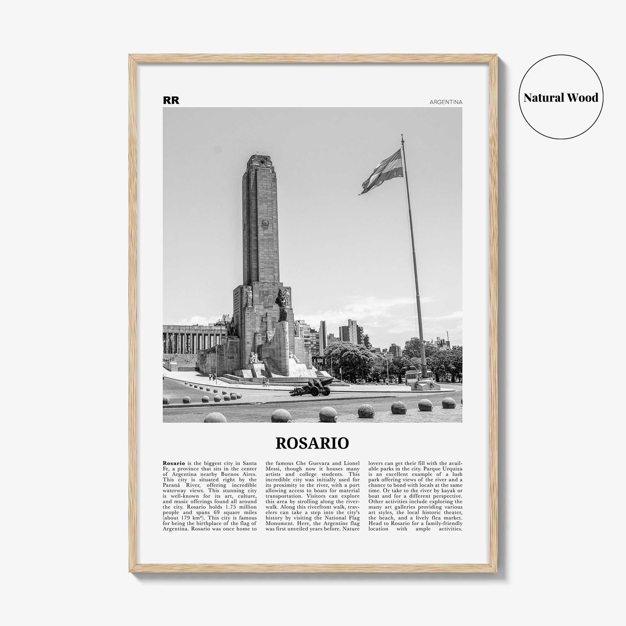 Rosario Print Black and White No 2, Rosario Wall Art, Rosario Poster, Rosario Photo, Rosario Wall Décor, Rosario Map, Argentina