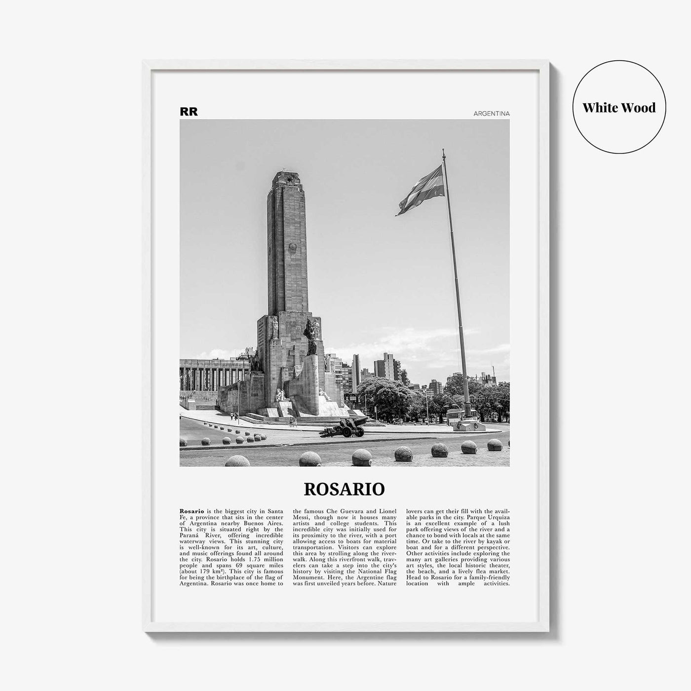 Rosario Print Black and White No 2, Rosario Wall Art, Rosario Poster, Rosario Photo, Rosario Wall Décor, Rosario Map, Argentina