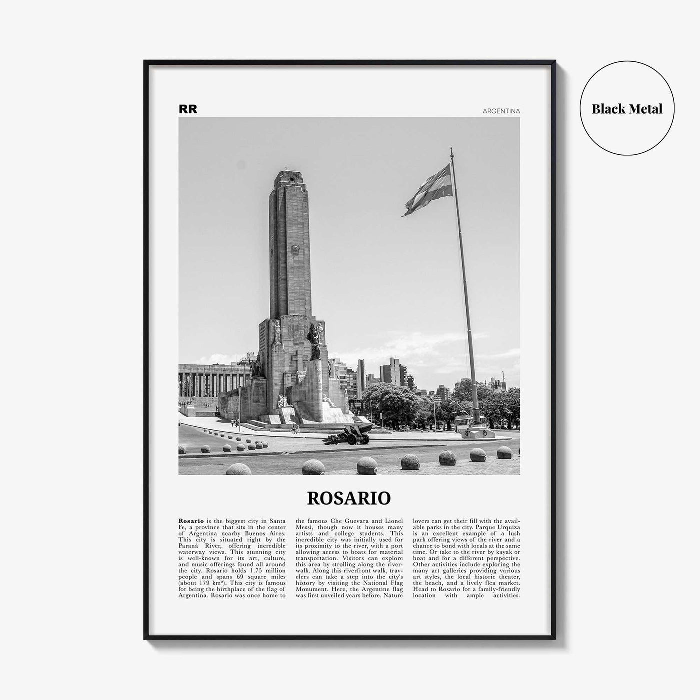 Rosario Print Black and White No 2, Rosario Wall Art, Rosario Poster, Rosario Photo, Rosario Wall Décor, Rosario Map, Argentina