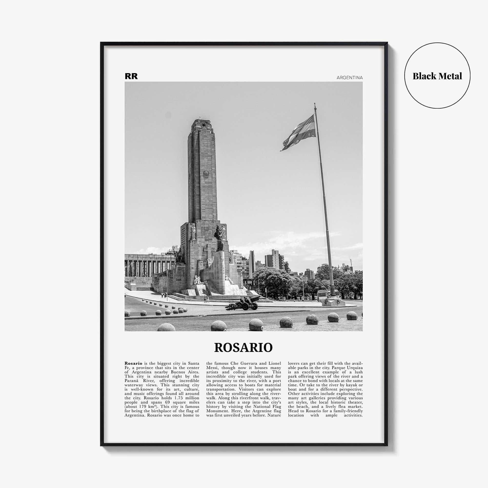 Rosario Print Black and White No 2, Rosario Wall Art, Rosario Poster, Rosario Photo, Rosario Wall Décor, Rosario Map, Argentina
