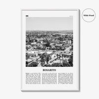 Rosarito Print Black and White, Rosarito Wall Art, Rosarito Poster, Rosarito Photo, Rosarito Wall Décor, Rosarito Map, Mexico