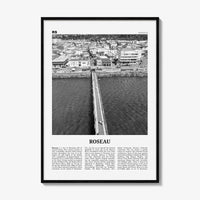 Roseau Print Black and White, Roseau Wall Art, Roseau Poster, Roseau Photo, Roseau Wall Décor, Dominica, Caribbean