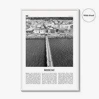 Roseau Print Black and White, Roseau Wall Art, Roseau Poster, Roseau Photo, Roseau Wall Décor, Dominica, Caribbean