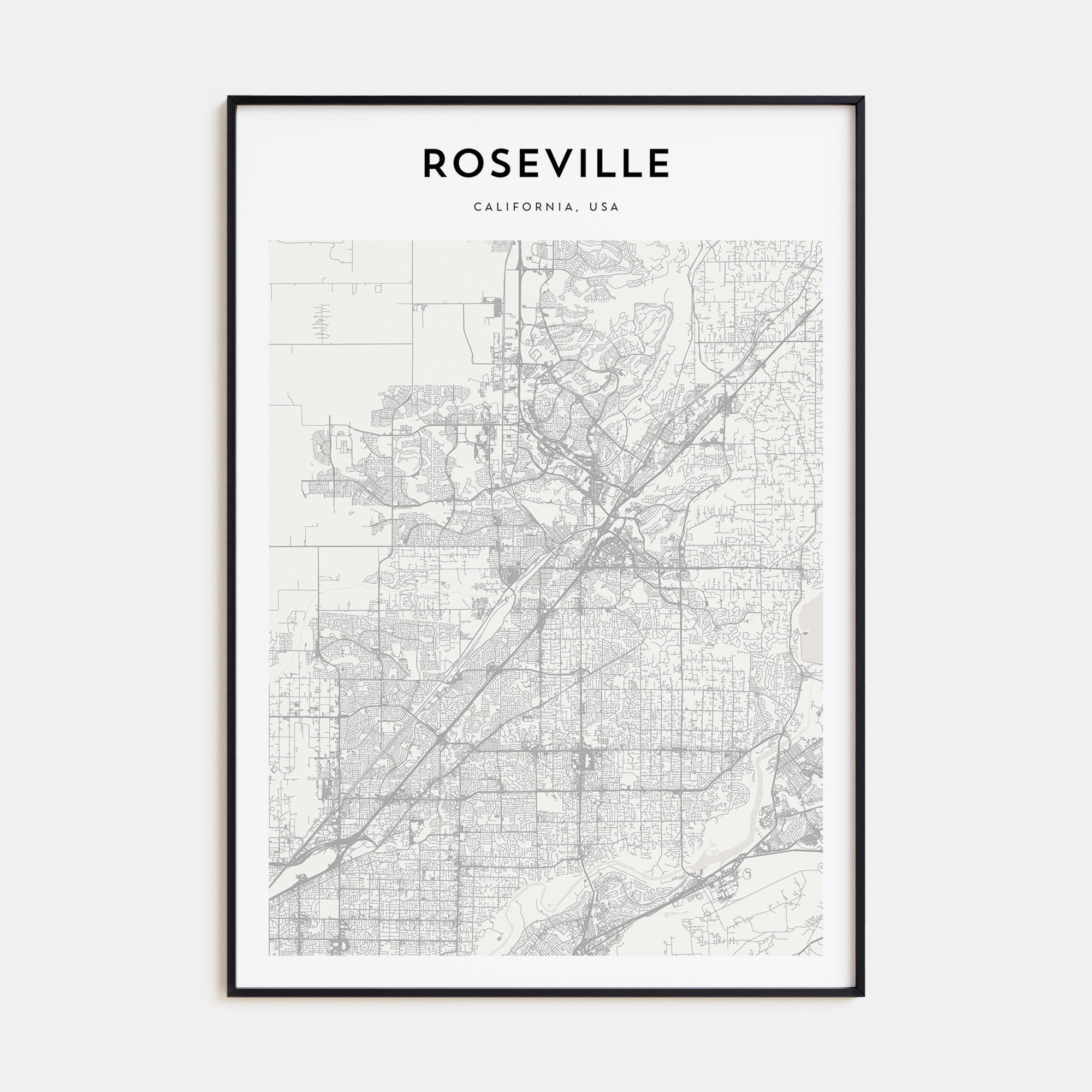 Roseville Map Portrait Poster