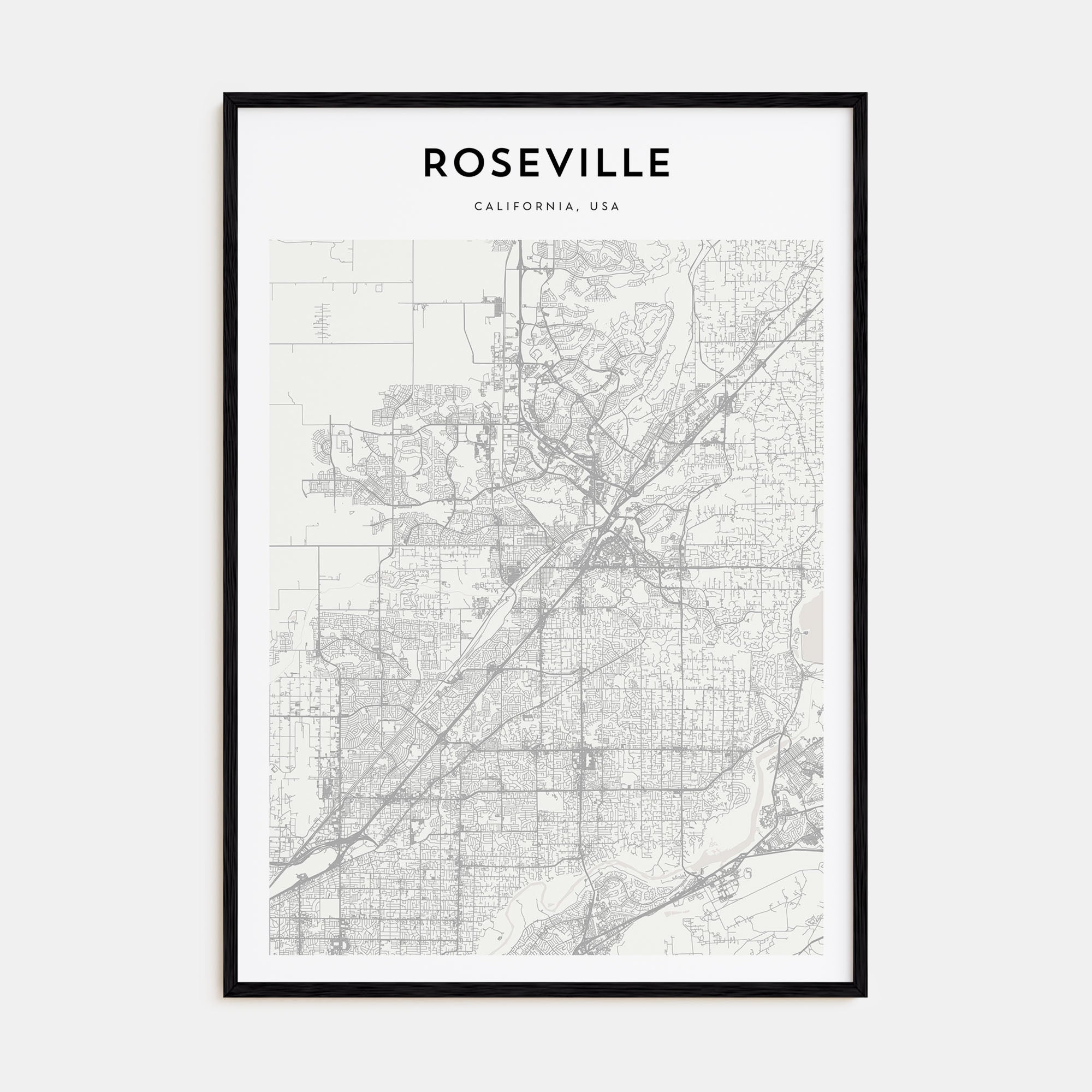 Roseville Map Portrait Poster