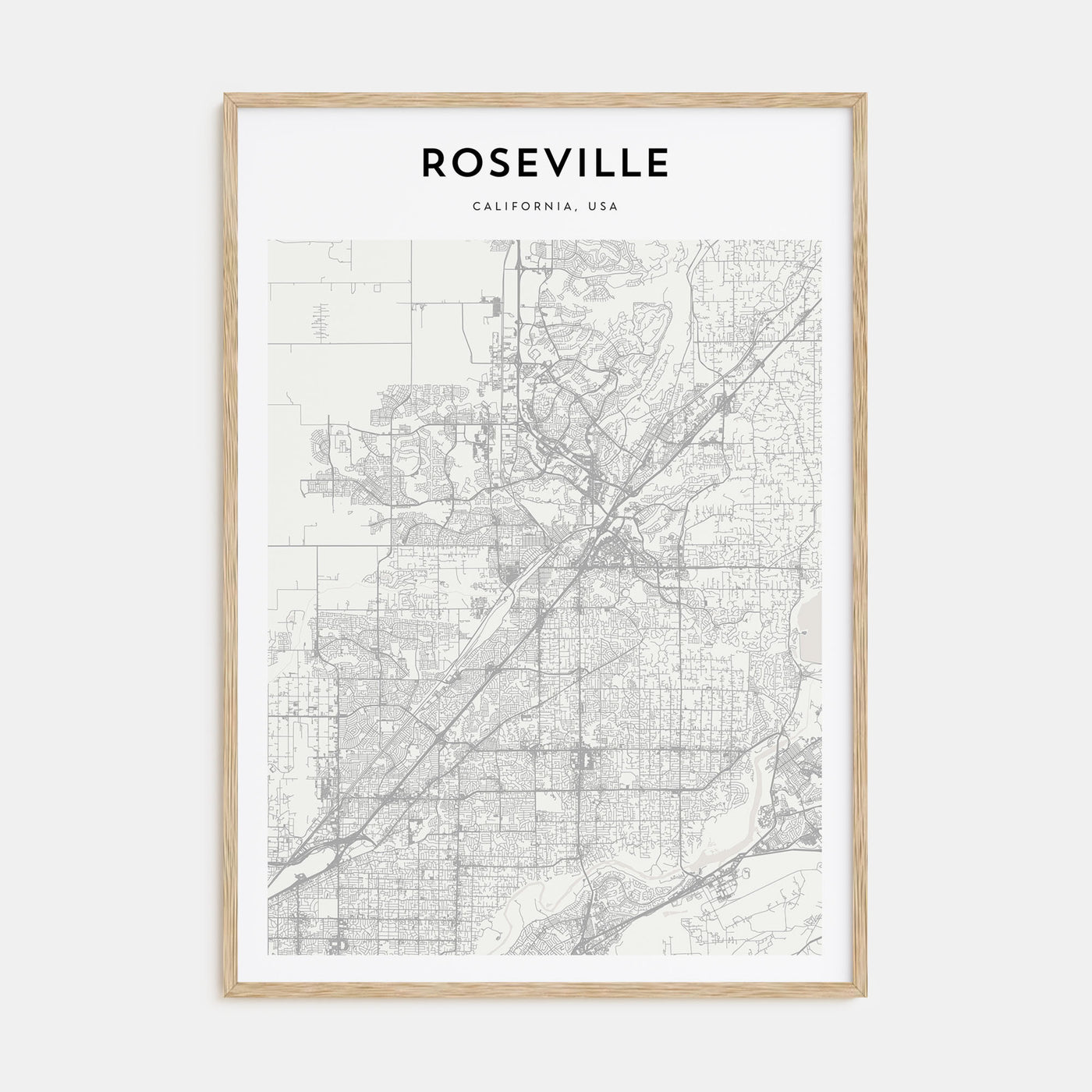 Roseville Map Portrait Poster