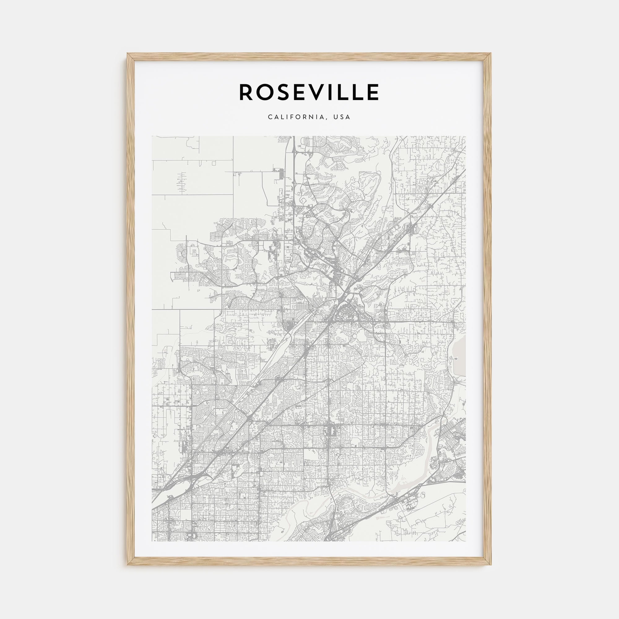 Roseville Map Portrait Poster
