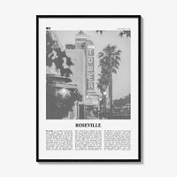 Roseville Print Black and White, Roseville Wall Art, Roseville Poster, Roseville Photo, Roseville Wall Décor, California, USA, United States