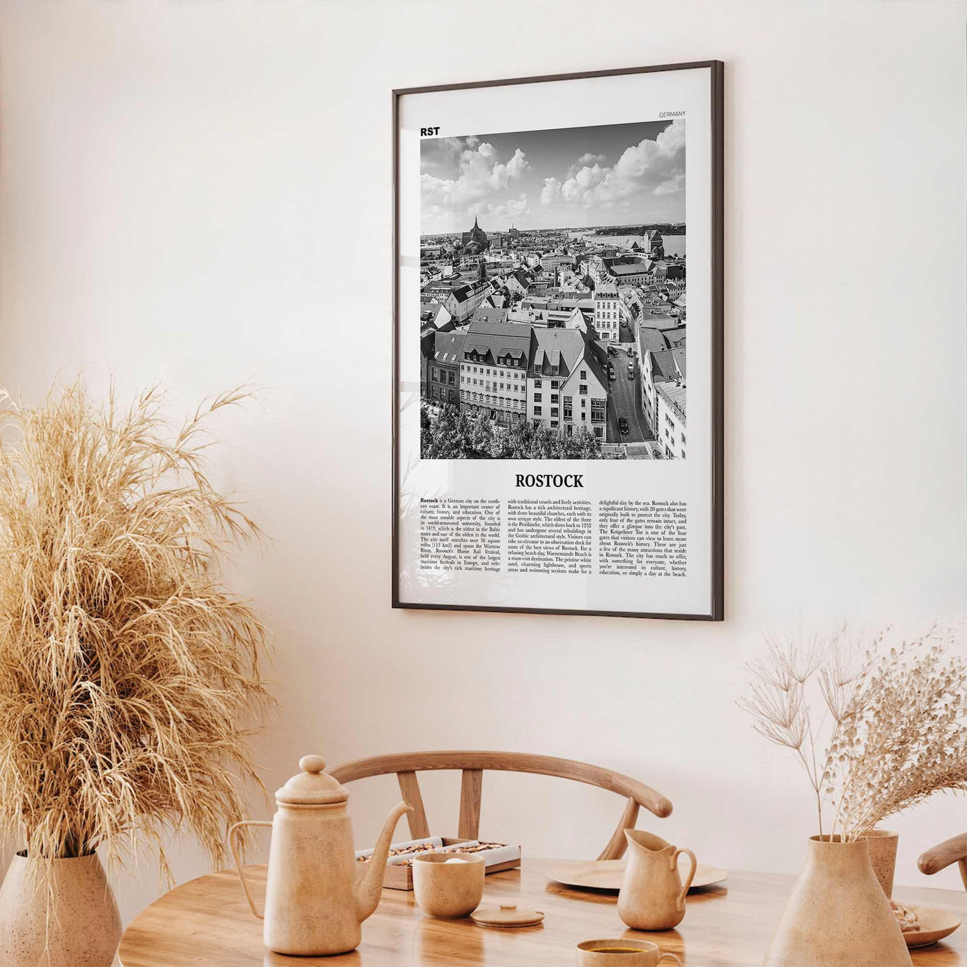 Rostock Print Black and White, Rostock Wall Art, Rostock Poster, Rostock Photo, Rostock Wall Décor, Rostock Map, Germany