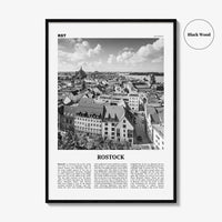 Rostock Print Black and White, Rostock Wall Art, Rostock Poster, Rostock Photo, Rostock Wall Décor, Rostock Map, Germany