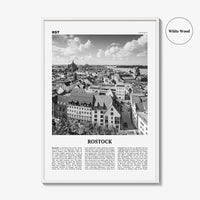 Rostock Print Black and White, Rostock Wall Art, Rostock Poster, Rostock Photo, Rostock Wall Décor, Rostock Map, Germany