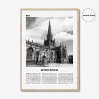 Rotherham Print Black and White, Rotherham Wall Art, Rotherham Poster, Rotherham Photo, Rotherham Wall Décor, Rotherham Map, England