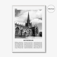 Rotherham Print Black and White, Rotherham Wall Art, Rotherham Poster, Rotherham Photo, Rotherham Wall Décor, Rotherham Map, England